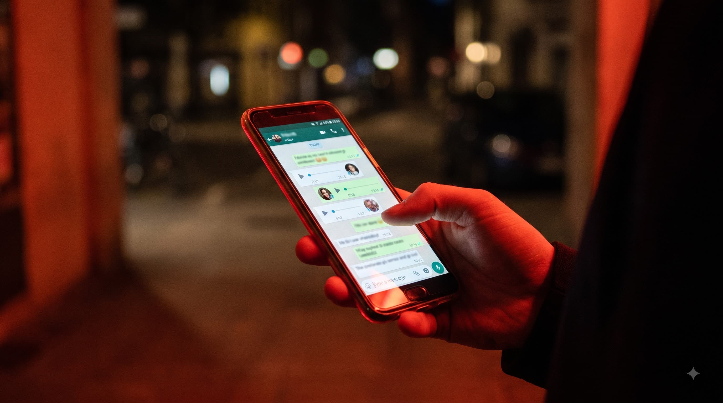 Smartphone screen showing a WhatsApp conversation